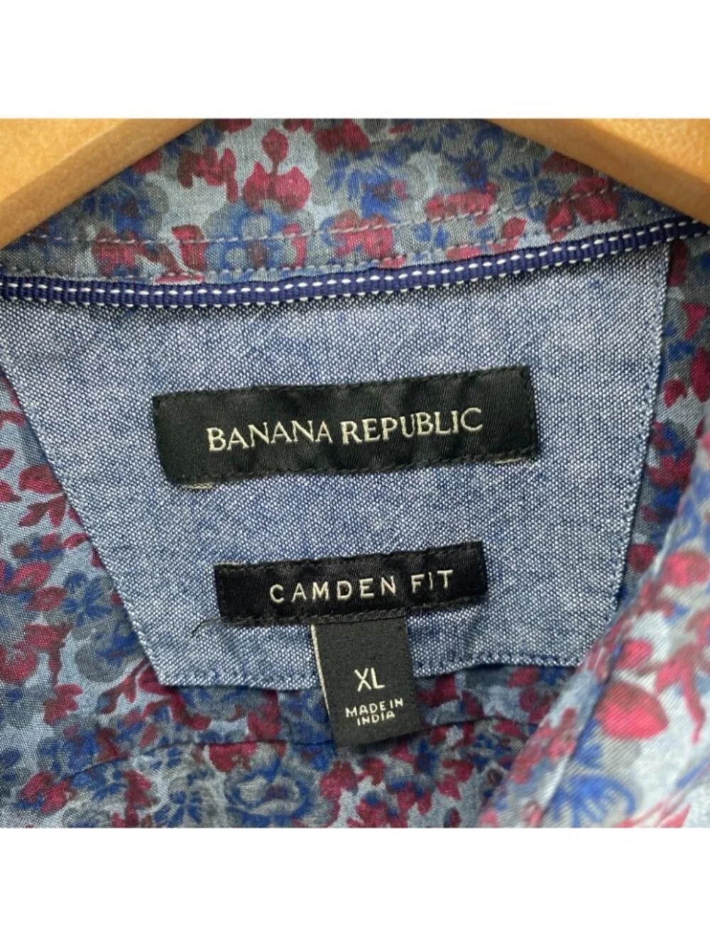 Banana Republic Shirt Mens Extra Large Camden Fit Multi Floral Cotton Stretch